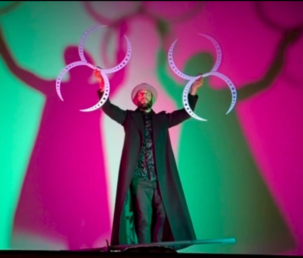 Objektmanipulaton Lichtshow, Buugeng, Flowarts Show Thomas Reich FOYK Basel, Schweiz